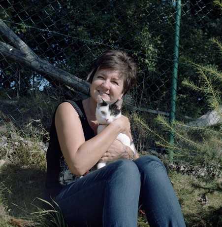 Marzanna Ziółkowska i kot Ozi