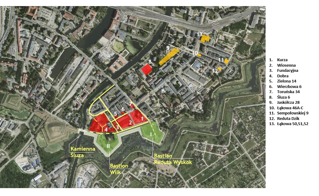 Mapa obszaru inwestycyjnego Dolne Miasto Gdańsk - d