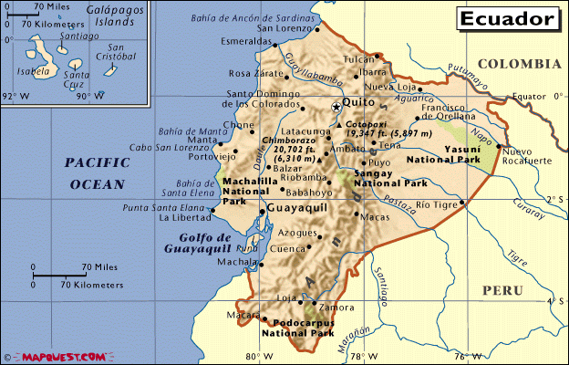 Ekwador mapa